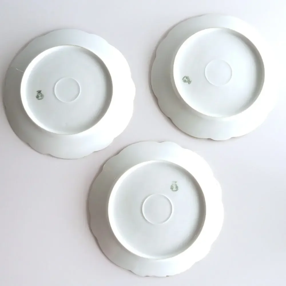 Antique Austrian Porcelain Plates Set 3 Vienna Austria Mark Hand Painted Berries